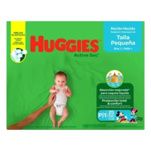 PAÑAL HUGGIES ACTIVE SEC ETAPA 1 / PEQUEÑO/SMALL - PQTE x 25 UND