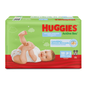 PAÑAL HUGGIES ACTIVE SEC ETAPA 1 RECIEN NACIDO - PQTE x 50 UND