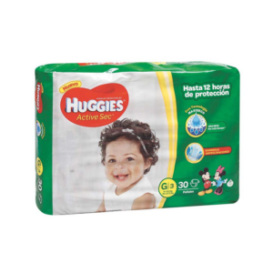 PAÑAL HUGGIES ACTIVE SEC ETAPA 3 - PQTE x 30 UND