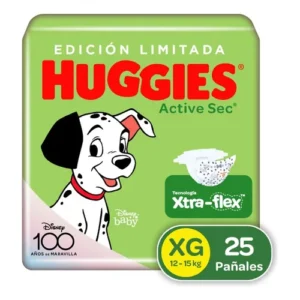 PAÑAL HUGGIES ACTIVE SEC ETAPA 4 / EXTRA GRANDE - PQTE x 25 UND