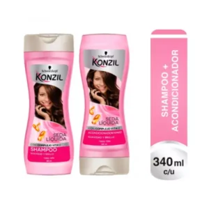 PREAPACK SHAMPOO + ACONDICIONAD. KONZIL SEDA LIQUIDA CON VIT 12 - FCO x 340 ML C/U - OFERTA PRECIO ESPECIAL