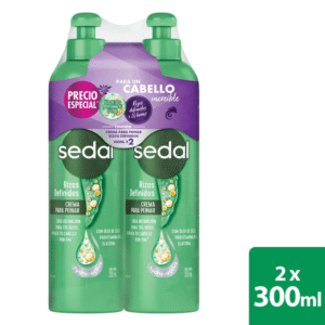 PREPACK CREMA PARA PEINAR SEDAL RIZOS DEFINIDOS - 2 FCOS x 300 ML C/U