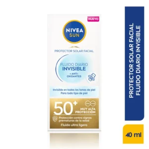 PROTECTOR SOLAR NIVEA SUN FACIAL FLUIDO DIARIO INVISIBLE SPF 50+ X 40  ML
