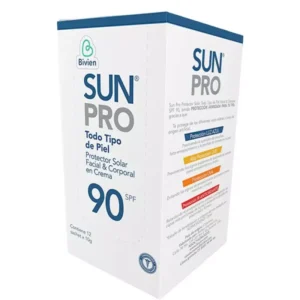 PROTECTOR SOLAR SUN PRO SPF 90 FACIAL & CORPORAL EN CREMA - CAJA x 12 SACHET x 10 G C/U