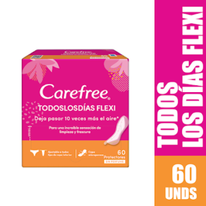 PROTECTORES CAREFREE TODOS LOS DIAS FLEXI SIN PERFUME - CAJA x 60 UND