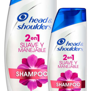 SHAMPOO HEAD-SHOULDERS SUAVE Y MANEJABLE - FCO x 375 ML + FCO x 180 ML - OFERTA