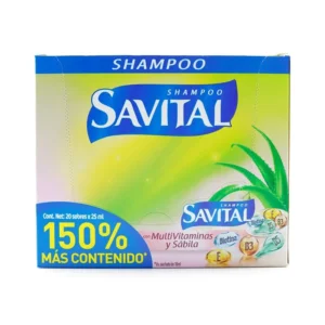 SHAMPOO SAVITAL BIOTINA Y SABILA  - CAJA x 20 SACHET x 25 ML
