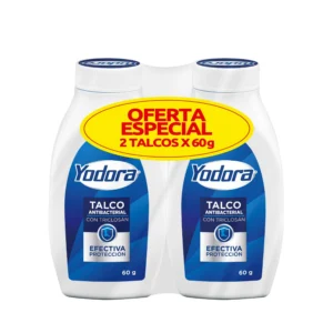 TALCO YODORA ANTIBACTERIAL - 2 FCO x 60 GR - PRECIO ESPECIAL
