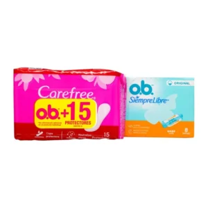 TAMPON OB SUPER DIGITAL - CAJA x 8 UND + PROTECTOR CAREFREE PROTECCCION - PQTE x 15 UND - OFERTA ESP.