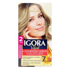 TINTE IGORA VITAL KIT 8-1 RUBIO CLARO CENIZO DOBLE