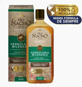 TIO NACHO SHAMPOO ANTI-CAIDA HERBOLARIA MILENARIA JALEA REAL + EXTRACTOS ANTI-CAIDA - FCO x 415 ML