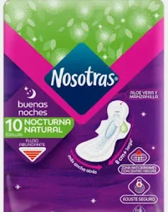 TOALLAS NATURAL NOSOTRAS BUENAS CUR-V FLUJO ABUND. - PQTE x 10 TOALLAS