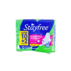 TOALLAS STAYFREE ADAPTPLUS ULTRADELGADA x 12 UND + PROT. CAREFREE x 15 - OFERTA