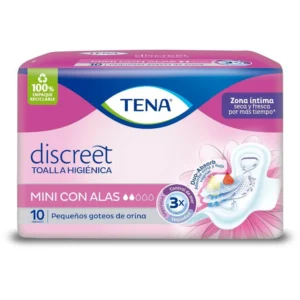 TOALLAS TENA MUJER MINI CON ALAS - PQTE x 10 UND