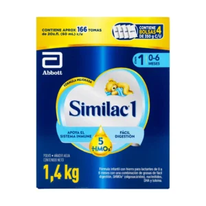 SIMILAC 1 DE 0 A 6 MESES 5HMOS POLVO - CAJA x 4 BOLSAS x 350 G C/U x 1400 G x 1.4 KG