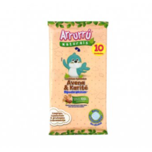 ARRURRU TOALLITAS HUMEDAS EXTRA ACOLCHAD. AVENA & KARITE PRACTI CORTE - PQTE x 10 UND