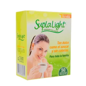SUPLALIGTH ENDULZANTE EN POLVO - CAJA x 50 SOBRES - GRATIS DULSTEVIA LIQUIDO x 20 ML